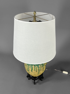 Lámpara China en cerámica Gres con base de madera, principio Siglo XX en internet