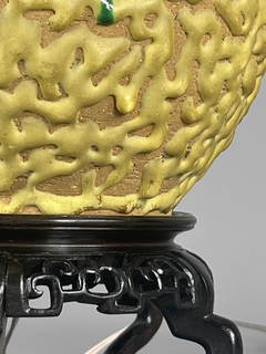 Lámpara China en cerámica Gres con base de madera, principio Siglo XX - Mayflower