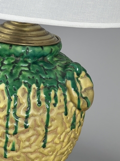 Lámpara China en cerámica Gres con base de madera, principio Siglo XX - tienda online