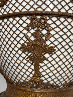Cachepot Francés en porcelana blanca con bronce ormolú - tienda online