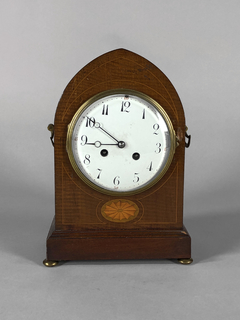 Reloj de apoyo Inglés en caoba con marqueterie Circa 1880