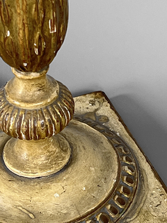 Lámpara candelero Inglesa época Regency en madera - Mayflower