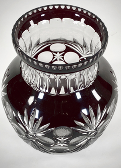 Vaso Italiano cristal tallado rubí - tienda online