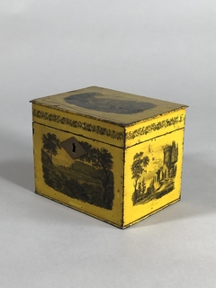 Caja Tea Caddy Francesa en tole, Circa 1815
