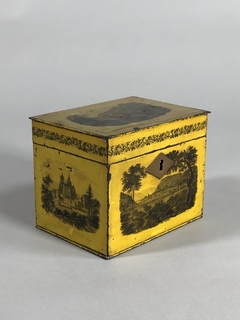 Caja Tea Caddy Francesa en tole, Circa 1815 en internet