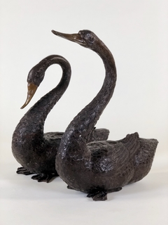 Esculturas chinas de cisnes en bronce - comprar online