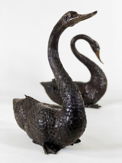 Esculturas chinas de cisnes en bronce en internet