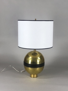 Lámpara Art Decó bronce y madera ebonizada