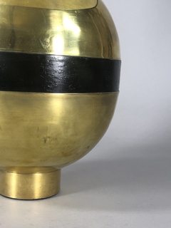 Lámpara Art Decó bronce y madera ebonizada - comprar online