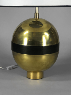 Lámpara Art Decó bronce y madera ebonizada en internet