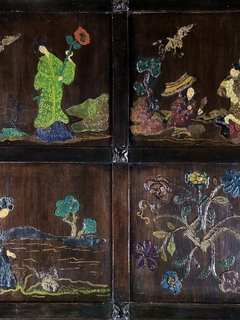 Panel Chino en madera con motivos costumbristas - comprar online