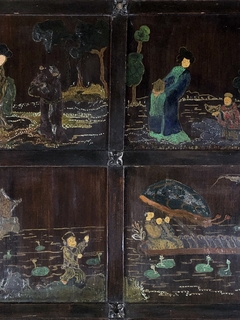 Panel Chino en madera con motivos costumbristas - tienda online