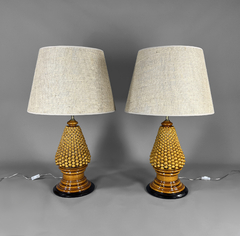 Lámparas Italianas en cerámica con base de ébano
