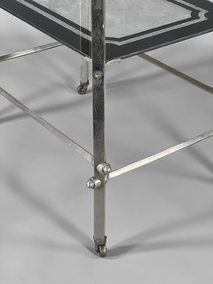 Mesa carro de dos planos en metal y vidrio adomisse en internet
