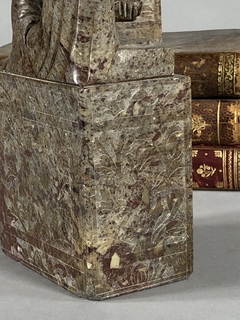 Sostiene libros Chino en piedra de jabón. Fin Siglo XVIII
