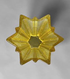 Vaso Art Decó de vidrio prensado en frío amarillo - tienda online