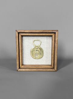 Medallón de bronce cincelado, calado y enmarcado - Mayflower
