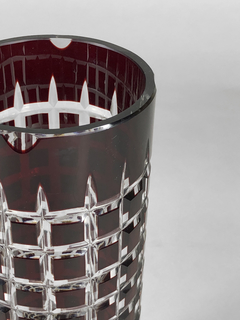 Vaso cristal cilíndrico color rubí y transparente en internet
