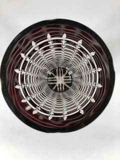 Vaso cristal cilíndrico color rubí y transparente - tienda online