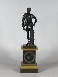Reloj de apoyo francés con caja y escultura de bronce - Mayflower