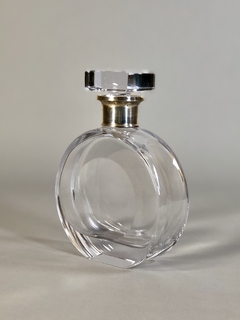 Botellón circular en cristal y metal plateado - comprar online