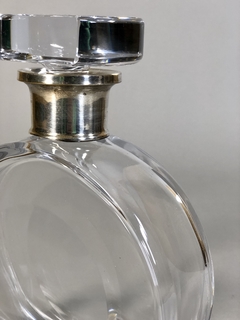 Botellón circular en cristal y metal plateado - tienda online