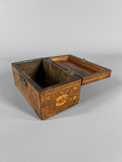 Caja de madera con marqueterie y herrajes en bronce - tienda online