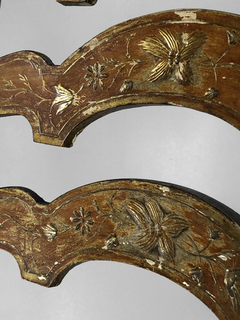 Sillón veneciano dorado a la hoja con tapicería Siglo XVIII - comprar online