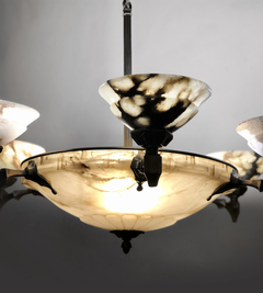 Araña Alemana Art-Deco  en alabastro - comprar online