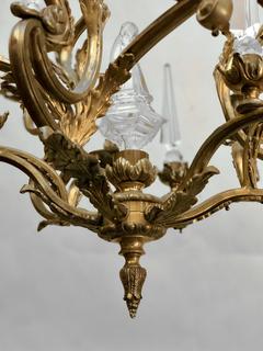 Araña bronce con finials en vidrio - comprar online