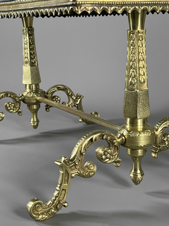 Mesa Francesa estilo Louis XV en bronce y tapa espejada - tienda online