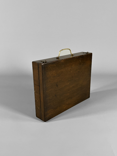 Caja porta pinceles Inglesa en madera con herrajes en bronce - comprar online