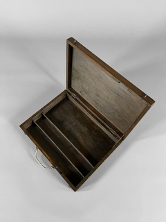 Caja porta pinceles Inglesa en madera con herrajes en bronce - tienda online