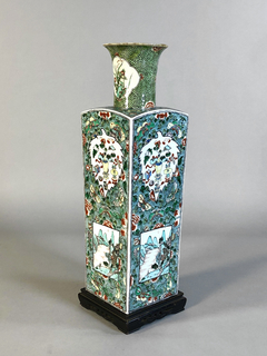Vaso porcelana China Famille Verte cuadrado - comprar online