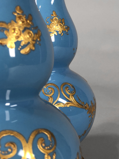 Vasos Franceses porcelana doble godet y bronce ormolu en internet