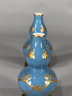 Vasos Franceses porcelana doble godet y bronce ormolu - Mayflower