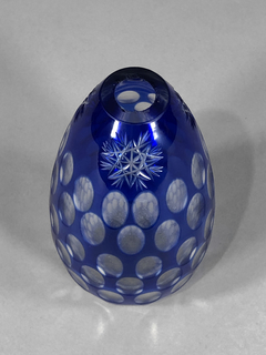 Florero cristal tallado azul cobalto - comprar online