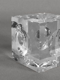 Pisa papel cubo de acrílico, diseño años 70 en internet
