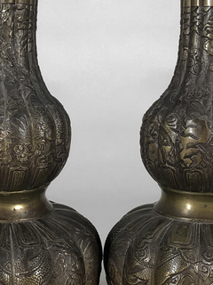 Vasos chinos doble godet en bronce Siglo XIX - Mayflower