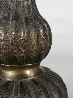 Vasos chinos doble godet en bronce Siglo XIX