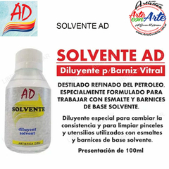 SOLVENTE DILUYENTE VITRAL AD 100 ml. - PRECIO UNITARIO - 3 CUOTAS SIN INTERES - DESCUENTOS POR PAGO EFECTIVO, DEBITO Y CREDITO EN UN PAGO