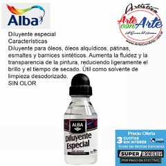 DILUYENTE ESPECIAL ALBA 100 CC - VER CARTA COLORES - PRECIO UNITARIO - 3 CUOTAS SIN INTERES - DESCUENTOS POR PAGO EFECTIVO, DEBITO Y CREDITO EN UN PAGO