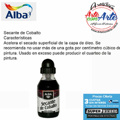 SECANTE DE COBALTO ALBA 100 CC - PRECIO UNITARIO - 3 CUOTAS SIN INTERES - DESCUENTOS POR PAGO EFECTIVO, DEBITO Y CREDITO EN UN PAGO