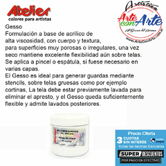 GESSO BLANCO ATELIER 4000 cc - PRECIO UNITARIO - 3 CUOTAS SIN INTERES - DESCUENTOS POR PAGO EFECTIVO, DEBITO Y CREDITO EN UN PAGO