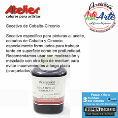 SECATIVO COBALTO ATELIER 75cc G2 - VER CARTA COLORES - PRECIO UNITARIO - 3 CUOTAS SIN INTERES - DESCUENTOS POR PAGO EFECTIVO, DEBITO Y CREDITO EN UN PAGO