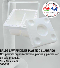 BALDE PLASTICO LAVAPINCEL CUADRADO 18x18X21CM--- 3 CUOTAS SIN INTERES - DESCUENTOS POR PAGO EFECTIVO, DEBITO Y CREDITO EN UN PAGO