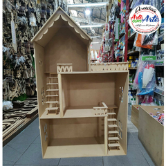 CASA MUÑECAS L.BARBIE FF.3 PISOS 2 ESCALERAS Y TERRAZA 61X31,5X101CM - comprar online