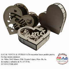 CAJA FORMA CORAZON 20X20X4 CM C-LASER - SAN VALENTIN - comprar online