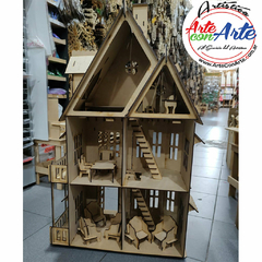 CASA MUÑECAS L.BARBIE C-LASER 80x40x30cm con MUEBLES - comprar online