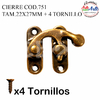 CIERRE COD.751 TAM.22X27MM + 4 TORNILLOS - 3 CUOTAS SIN INTERES - DESCUENTOS POR PAGO EFECTIVO, DEBITO Y CREDITO EN UN PAGO